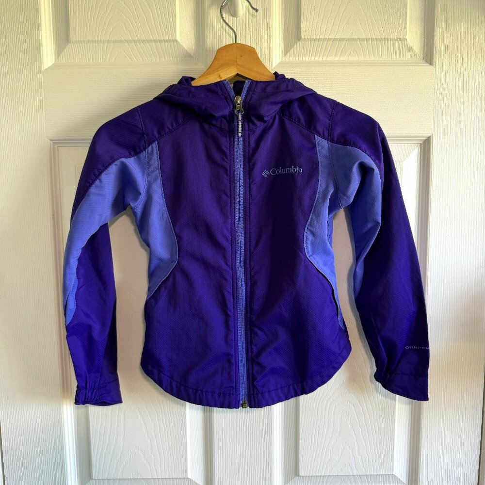 COLUMBIA Omni-Shield Girls Hooded Zip Purple Jacket Size XS